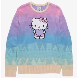 Sanrio Hello Kitty Heart Stripe Holiday Christmas Winter Knit Sweater BoxLunch